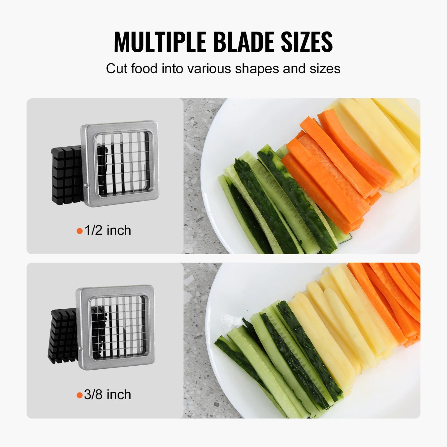 Stainless Steel French Fry Cutter Potato Slicer Vegetable Carrot Cucumber Tool for Perfectly Cut French Fries