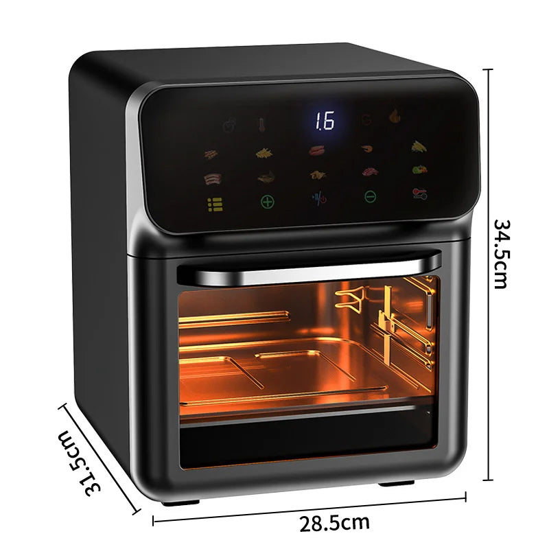 Large Capacity 10L Electric Air Fryer Oil-free Automatic Household Kitchen 360°Baking Convection Oven Deep Fryer without Oil