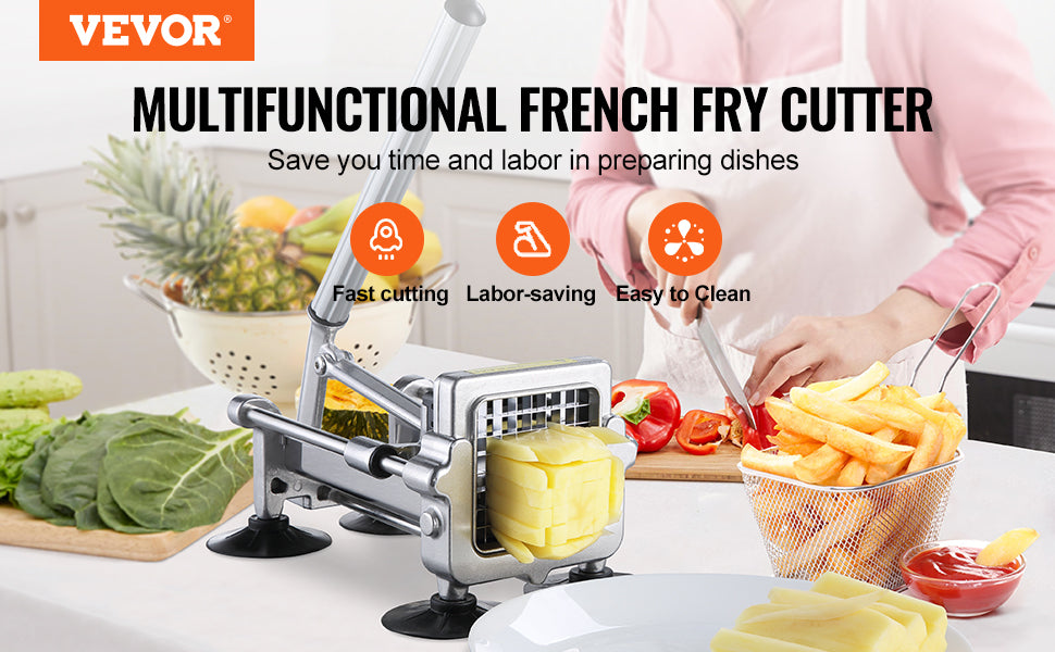 Stainless Steel French Fry Cutter Potato Slicer Vegetable Carrot Cucumber Tool for Perfectly Cut French Fries